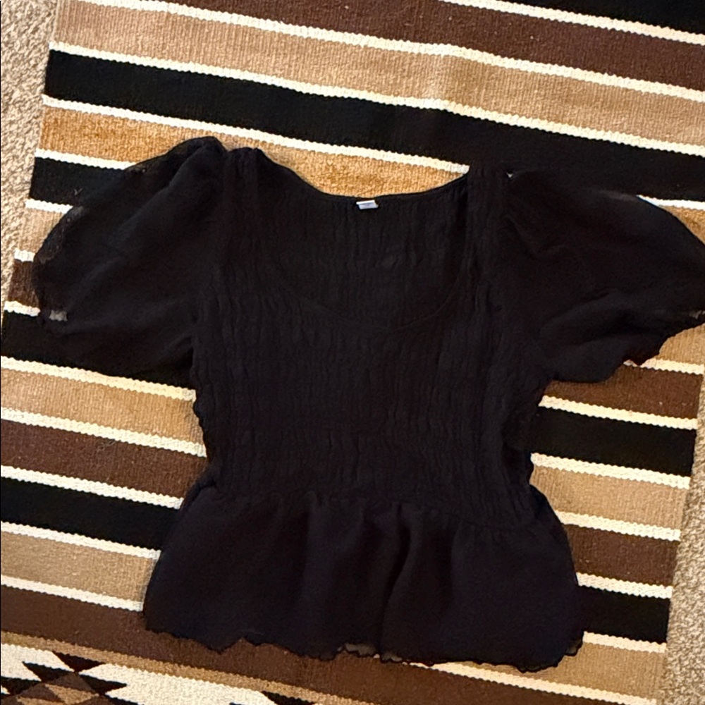 Black Peplum Top